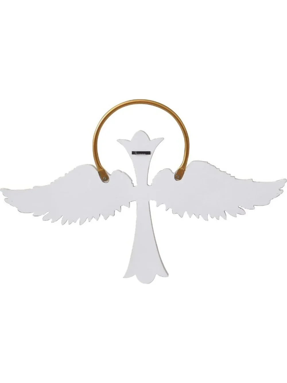 Rustic Farmhouse Angel Wings Wall Decor - Distressed Wood Cross Art for Home